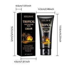 Crema de cuidado hidratante para oscurecer la piel en tubo de 1 unidad, acelera el proceso de bronceado natural y retiene la humedad, dejando la piel suave y con un resplandor cobrizo; uso diario recomendado para los aficionados al bronceado. - Negro - Ver 4