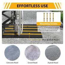 Rubber Threshold Ramp, Heavy Duty Threshold Ramps, Rubber Driveway Ramps With Cable Cover, Car Driveway Curb Ramp For Cars Vehicles Loading Dock Garage Sidewalk, 48x16x2.5inch - 48x16x2.5 Inches - View 7