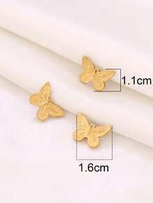 3 chiếc mặt dây chuyền hình bướm bằng thép không gỉ mạ vàng 18K, phụ kiện làm trang sức DIY. - mặt dây chuyền - Xem 10