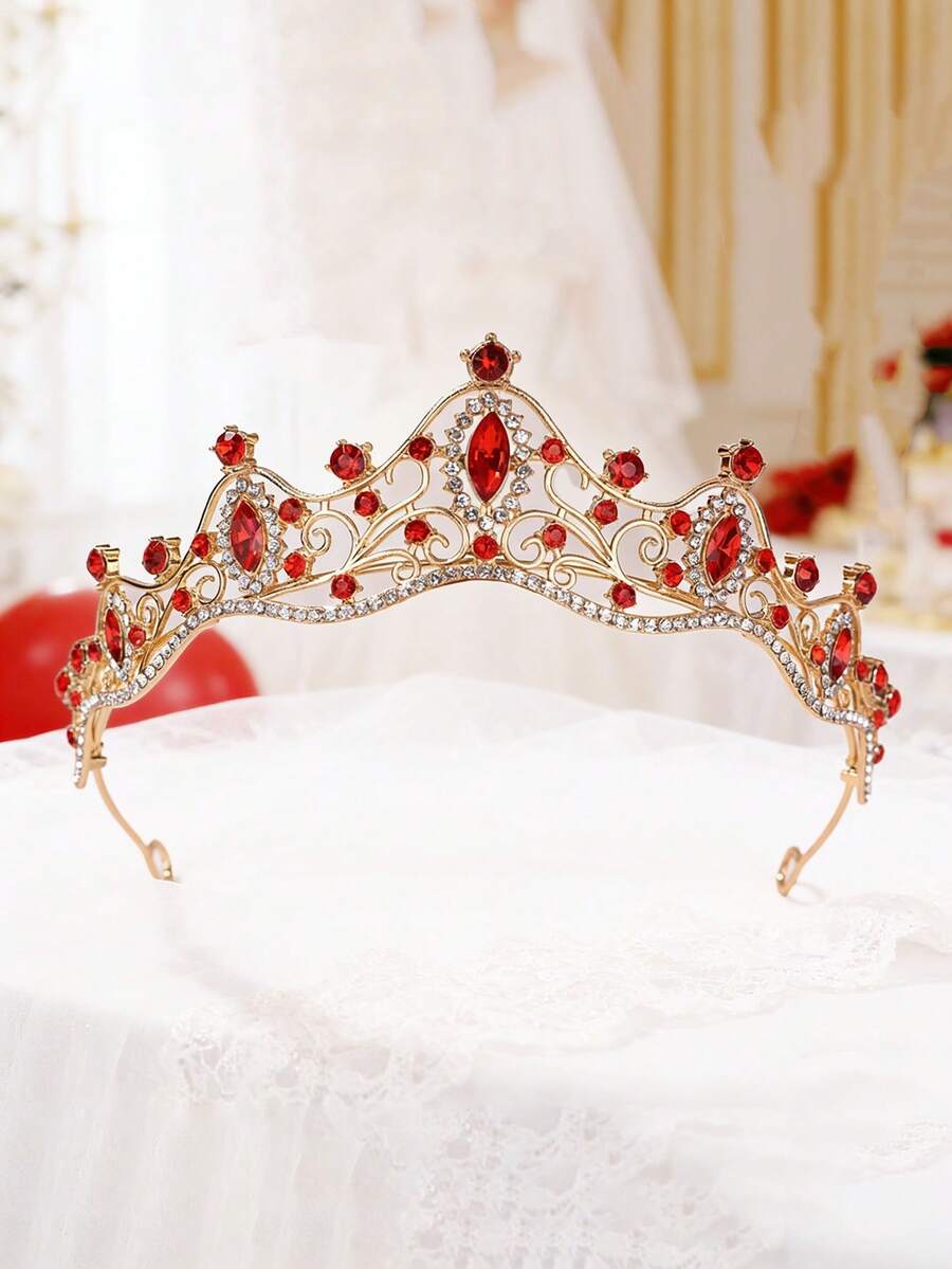 1 chiếc băng đô vương miện công chúa thời trang đính đá, món quà sang trọng, thanh lịch dành cho phụ nữ, cô dâu tương lai, dự tiệc, vương miện cài tóc.