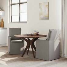 vidaXL Chaises de salle à manger 2 pcs Taupe 57 x 67 x 98 cm tissu - Gris - Voir 3