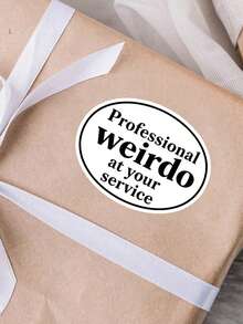 2/1pc Funny Vinyl Stickers - Professional Weirdo At Your Service Sticker - Car, Laptop, Water Bottle Decal - Bold Black Text On White Background - Easy To Apply & Remove, Car Stickers,School Supplies,Back To School - Black - View 9