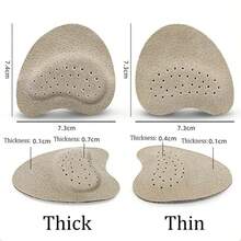 4pcs Sandals Anti-Slip Stickers Leather Forefoot Pad Women High Heels Pain Relief Insert Insoles Toe Cushion Foot Care Shoes Pad-ASDF - 杏色-6毫米 1對 - 查看 7