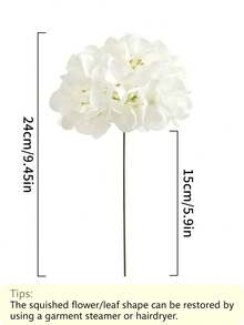 6 bông hoa cẩm tú cầu nhân tạo màu trắng có cuống, đầu hoa giả bằng polyester, thích hợp để trang trí nhà cửa, trang trí tiệc cưới, tiệc sinh nhật, phòng ngủ, phòng khách, trưng bày sáng tạo. - trắng - Xem 7