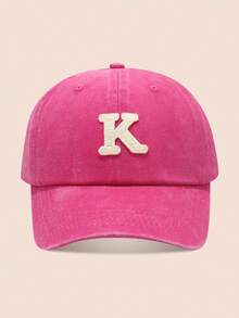 1顶紫红色儿童棒球帽，印有26个字母，水洗棒球帽，适合男婴女婴，适合户外日常佩戴，防晒 - 水溶-玫紅水洗棒球 - 查看 37