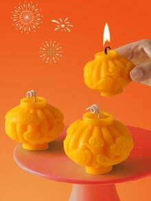 1 pieza Farol chino con vela, vela de cera de soja con aroma rojo/naranja/rosa en 3 colores, sin humo, decoración para Año Nuevo, boda, vacaciones, regalo, pequeño farol rojo con vela, vela para ambiente festivo, vela para el Día de San Valentín, vela linda y divertida, regalo para él/ella - Multicolor - Ver 7