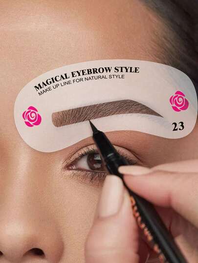 240件套鹅口疮模板，眉毛描图模板套装，眉毛画卡/眉毛修剪器，眉毛修剪器和鹅口疮模板，包含化妆辅助工具，便携易用，眉毛修剪器模具美容套装化妆鹅口疮模板工具，鹅口疮美容套装，24种鹅口疮模板样式