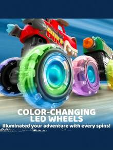 Cool Truck Toys - Sports Luminous Cars Designed For Children - Lightning Wheels - Interactive Toys - Children's Puzzle Electric Cars For Boys And Girls Christmas | Halloween | Birthday Gifts | Classroom Rewards| - Màu xanh bạc hà - Xem 6