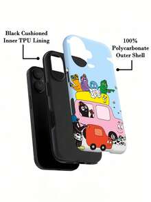 La familia Barbapapa disfruta de un viaje por carretera en un colorido mundo de dibujos animados. Esta elegante funda es compatible con los modelos  17, 16, 15, 14 Pro Max, 13, 12, 11, XR y XS Plus. Fabricada en silicona de vidrio, ofrece protección contra golpes y caídas, además de una sensación superior. Es un regalo ideal para familiares, amigos y seres queridos, y una opción perfecta para Año Nuevo. - Blanco - Ver 6