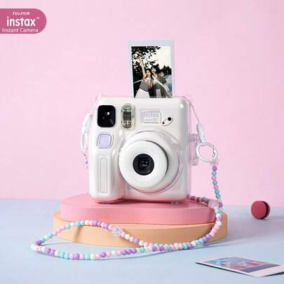 Mini SE Instant Camera: Built-In Automatic Flash, 3-Inch Film For Fast Image Output, Built-In Self-Portrait Mirror, Lightweight Design, Adjustable Brightness, Suitable For Everyday Shooting. White.