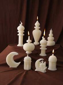 1-Piece White Candle, Mini Star And Moon Architectural Candle, Mini Scented Candle, Handmade Candle, Back-To-School Season, First Day Of School, Birthday Gift And Souvenir, Scented Candle.Holiday And Everyday Decorations - Multicolor - View 4