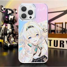 Kawaii Anime Girl Pastel Aesthetic Phone Case For  14/15/16 - Shockproof Cover, Gold Line Art Cute Graphic Design - Blanco - Ver 7