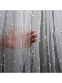 4 件套优雅珍珠雪纺桌旗 - 非常适合婚礼、新娘送礼会和节日装饰 - 白色 - 查看 4