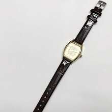 Women's Black Leather Watch, Classic Small Barrel Style, New Release. - màu nâu - Xem 4