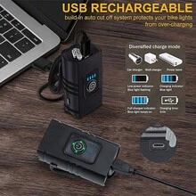 1pc 6 Lighting Modes Outdoor Night Riding Bright Bicycle Handlebar Front Light, IPX5 Waterproof, USB Rechargeable Bike Light