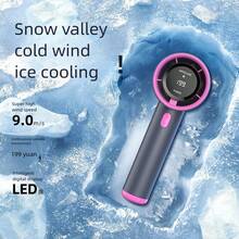199 型高速手持风扇，冰爽吹风，Type-C 快充，便携式户外旅行风扇，无级调速，大风量，夏季降温神器，超长续航 - 灰色 - 查看 3