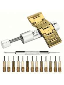 15件套通用表带拆卸工具套装，迷你表带针拆卸器，表带及珠宝链针拆卸和维修工具套装，适用于表带调整、手表配件和手表维修。包含13个0.8毫米冲针，是专业钟表匠的理想之选。 - 均碼 - 查看 10