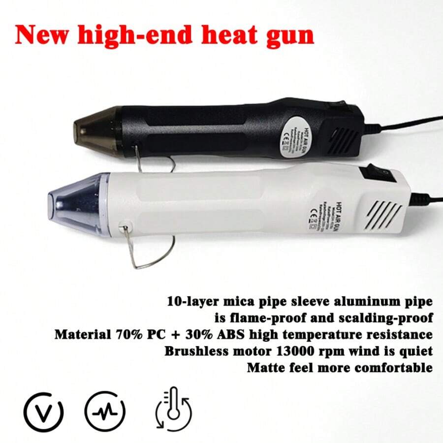 New High-End Handheld Mini Hot Air Gun, Heat Shrink Tubing Shaping Tool, Rubber Stamp, DIY Pottery Clay Heating Hair Dryer - Multicolor - View 1