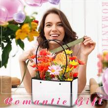 30 Pcs Flower Bags Paper Bouquet Bags Rectangle Flower Box Arrangements Waterproof Bouquet Box With Handles Florist Supplies Mothers Day WeddingBlack, Pink, White, Classic, - 1 件裝(30 件裝)+ 黑色,粉紅色,白色 - 查看 3