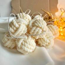 1pc DIY Resin Mold, Braided Knitted Ball, Candle, Silicone Mold, Plaster Decoration, Suitable For Daily Atmosphere Decoration Crafts - White - View 5
