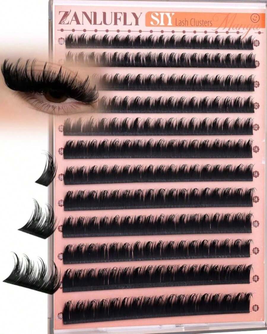 Manga Lash Clusters Spiky Cluster Eyelash Extensions Fairy Eyelash Clusters Anime Individual Lashes SIY Lash Extension DIY Cluster Lashes 10-18MM Wispy Eyelash Extensions By ZANLUFLY - MàuA - Xem 1