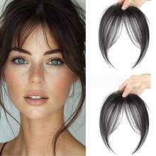 女士夹式刘海，优雅直发合成夹式接发，高温丝直发片，蓬松侧刘海 - 优雅自然造型，高温丝材质，佩戴方便，时尚日常假发，时尚发饰 | 自然外观 | 简约风格，发夹，发卡，发夹，理发店美容旅行必备，美发产品，护发，发饰 - 彩色 - 查看 10