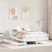 vidaXL Cadre de lit sans matelas blanc 120x200 cm bois de pin massif - Bianco - Visualizzare 2