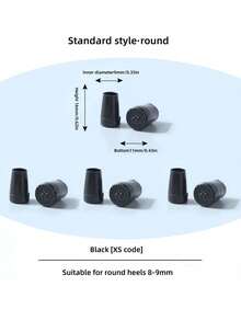 4双情人节马蹄形/圆形静音高跟鞋鞋跟保护套，防滑鞋跟修复替换配件，适用于优雅女鞋、夏季凉鞋、靴子，是送给朋友的绝佳礼物。 - 圓形 - 查看 10