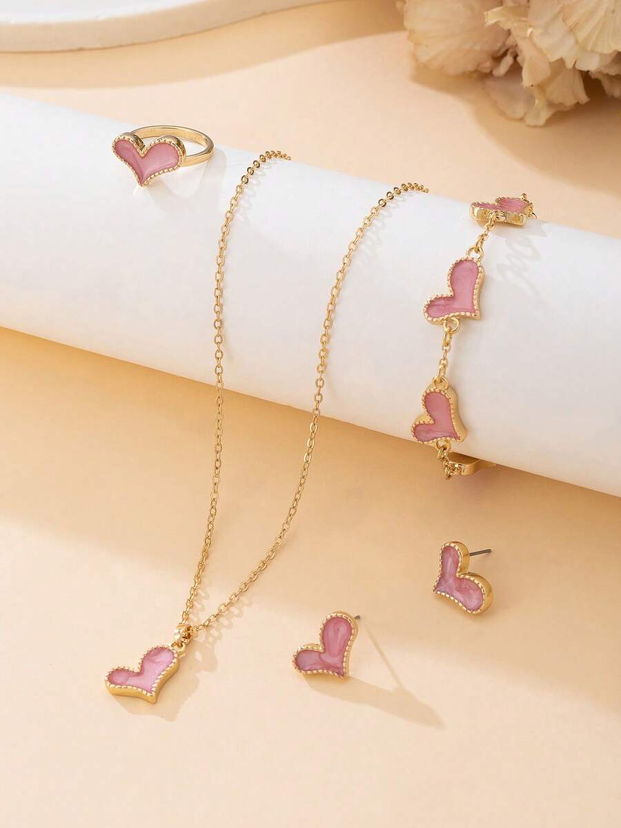 Women Jewelry Sets - Pink - View 1