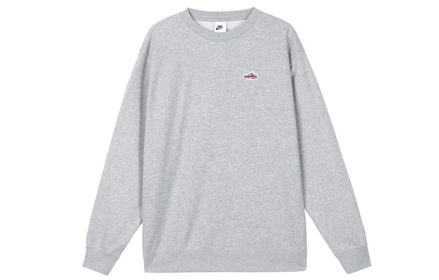 Nike Sportswear Men's Crew Neck Long Sleeve Sweatshirt With Embroidered Logo, Light Grey - Light Grey - View 1
