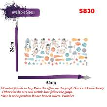 Cosmic Space Rockets Wall Stickers Galaxy Astronaut Planet Stars Space Objects Wall Decals For Bedroom Playroom Bathroom Home Wall Decor - Multicolor - View 8