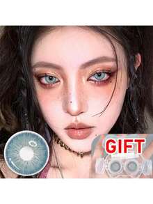 3D Contact Lens Touch Control Box Set, Tweezers Disassembly Tool, Portable Travel Accessories, Suitable For Daily Outdoor Use, Holiday Gifts, Halloween Role-Playing Special, Costume Party Equipment. - Màu xanh bụi bặm - Xem 2