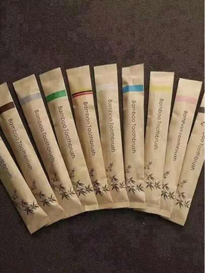 10 piezas de cepillos de dientes de bambú, cepillos de dientes manuales de mango de madera, cerdas suaves, adecuados para dientes y encías sensibles, limpieza profunda del cuidado oral para uso diario