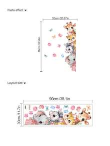 1张墙贴 - [动物、女孩、独角兽] 男孩房装饰，可移除自粘墙纸，适用于婴儿房、女孩卧室、客厅，可定制礼物，墙面装饰 - 可爱创意儿童房、卧室墙面装饰 - 彩色 - 查看 14