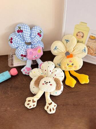 1 pieza Accesorio para el cabello de goma espuma con diseño lindo de animal de dibujos animados y flor, accesorio de cabello y accesorios para la cabeza para niñas