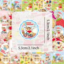 1套/50张卡通小欣涂鸦贴纸，可爱日系动漫人物展示电脑贴纸，新年礼物，情人节礼物，复活节礼物 - 彩色 - 查看 2