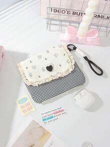 时尚卡通设计化妆手提包便携零钱包大容量零钱包化妆包双层零钱包钱袋化妆品收纳袋、护肤品收纳袋、卫生巾收纳袋、旅行便携收纳包手提包/小手提包、化妆品收纳袋、化妆品整理袋、手提包、刷架、迷你包、大容量包、女士礼物、圣诞礼物、创意女士礼物 - 彩色 - 查看 6