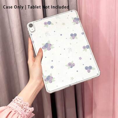花朵图案高透明防摔TPU平板电脑保护套，高清蓝莓UV印刷，兼容iPad 11（2025款）、iPad Mini 6/7、iPad Air 1/2、iPad Air 4/5/6/7、9.7英寸iPad（2019/2020/2021款）、10.2英寸iPad 10/11、iPad Air 11（2024/2025款）、iPad Pro 11（2024款）、iPad Pro 11（2018-2022款）、iPad Pro 12.9英寸/iPad Air 13。