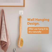 42 cm lange Badebürste mit Holzgriff, Naturborsten, Unisex, Badezimmerartikel für Zuhause, Rückenreinigung und -pflege, Tiefenpeeling, sanft zur Haut, reinigt Poren und entfernt Schmutz, reichhaltiger Schaum, schäumt schnell, erreicht mühelos schwer zugängliche Stellen wie Rücken und Beine, ergonomischer, rutschfester Griff, komfortabler und langlebiger Holzgriff, für Nass- und Trockenreinigung geeignet, reinigt, massiert und entspannt die Haut