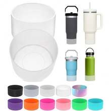 2PCS For  Boot, Silicone Bottom For  Adventure 40oz 30oz IceFlow 20oz 30oz Bottle&For Hydroflask Tumbler 12-24oz For  Cup Accessories Avoid Scratches&Noise - 清除 - 查看 2