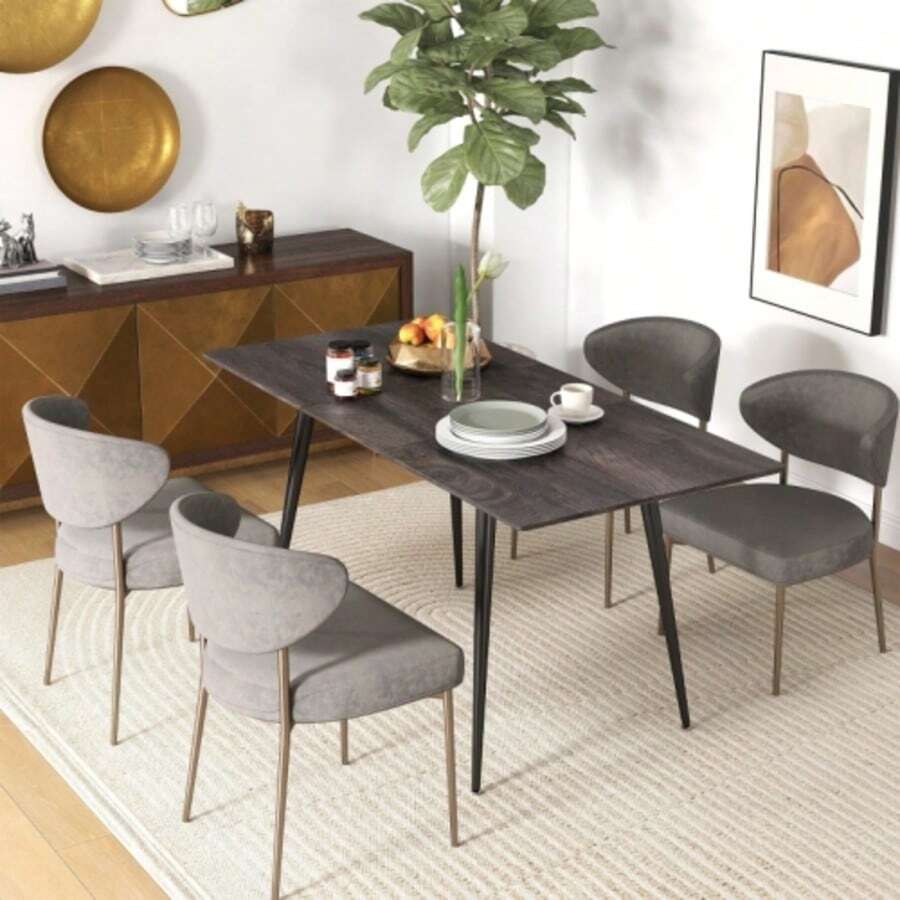 Extendable Dining Table, Extendable Table For 6-8 People, Kitchen Table With Solid Steel Legs. - Grey - View 1