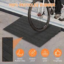 Rubber Threshold Ramp, Heavy Duty Threshold Ramps, Rubber Driveway Ramps With Cable Cover, Car Driveway Curb Ramp For Cars Vehicles Loading Dock Garage Sidewalk, 24x42x2.5inch - 24x42x2.5inch - View 2
