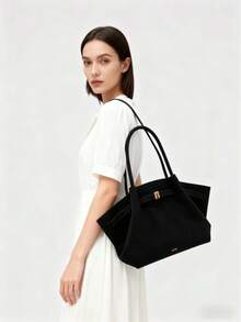 Borsa a tracolla per ragazze JW P New Hana, grande capacità, adatta per ragazze, leggera e morbida, ideale per pendolarismo, lavoro, scuola, uscite con mamma, shopping casual, appuntamenti - nero - Visualizzare 4