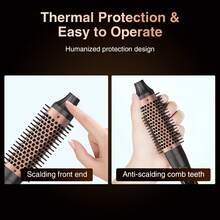 Peine rizado resistente al calor, peine rizado de cerámica, tenacilla eléctrica rizada (con control de temperatura, puede crear peinados lisos, rizados y ondulados), peine eléctrico calentado de doble uso, adecuado para la temporada de regreso a clases y regalos navideños - Ver 6