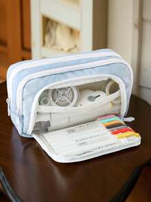 1 hộp đựng bút để bàn thêu hình hoạt hình, túi đựng văn phòng phẩm nhiều ngăn dung tích lớn với khóa kéo đôi, quà tặng đồ dùng văn phòng cho học sinh. - Nhiều màu - Xem 6