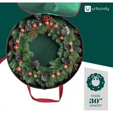 Heavy Duty Wreath Storage Bag 30 Inch, 1 - Pack - Wreath Storage Container Green - Waterproof Plastic Material Wreaths Holder Storages - Holds 30 Inch Wreaths Year Round - 30 Inch - 1 Pack + Green - View 9