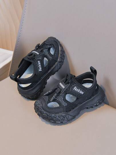 1 Pair Sports Shoes, New Spring/Summer Boys' Breathable Mesh Shoes, Big Kids' Non-Slip Casual Shoes, Closed Toe Sandals