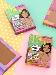 MISSLYN 1件裝 Beach Please! 曬傷色修容粉，附鏡子啞光修容粉，柔滑顯色易暈染質地，輕盈持久臉部修容彩妝，適合日常、派對與Y2K風格，女性女孩適用美妝化妝品 - 56 BARBADOS BABE! - 查看 6