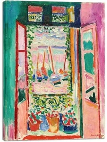 Impresión en lienzo de arte Wieco, arte de pared, ventana abierta, colores de Henri Mattise, arte abstracto colorido, pósteres de Matisse, impresiones en lienzo para decoraciones de pared y oficina en casa. - transparente - Ver 9