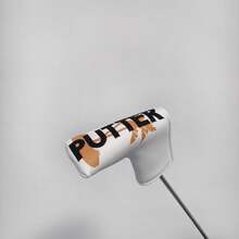 1pc Magnetic Closure Coconut Tree Embroidered PU Golf Putter Head Cover, Elegant Golf Club Protector - Multicolor - View 4